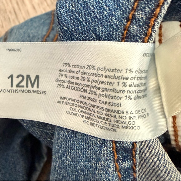 OshKosh B'gosh kids Blue Denim Overalls size 12M - Picture 9 of 9